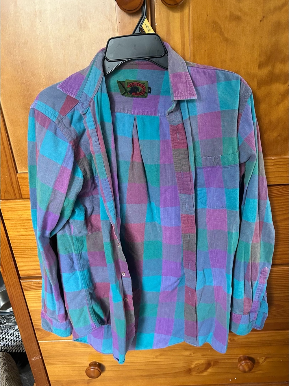 Vintage Boston Trader’s 100% cotton Plaid Button-Up Shirt